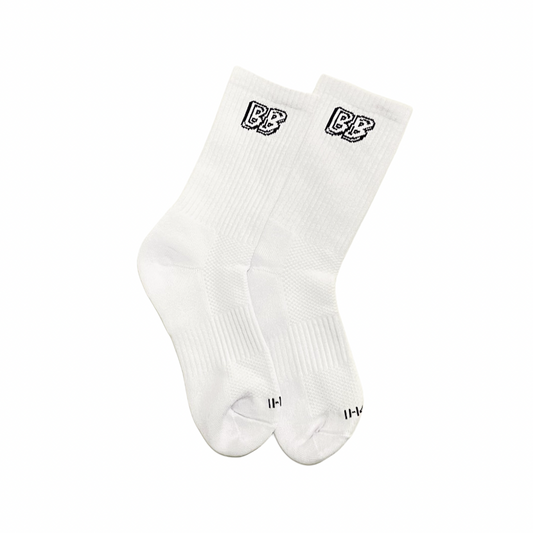 Bash Bros 2 Pack Jacquard Crew Socks - Black & White